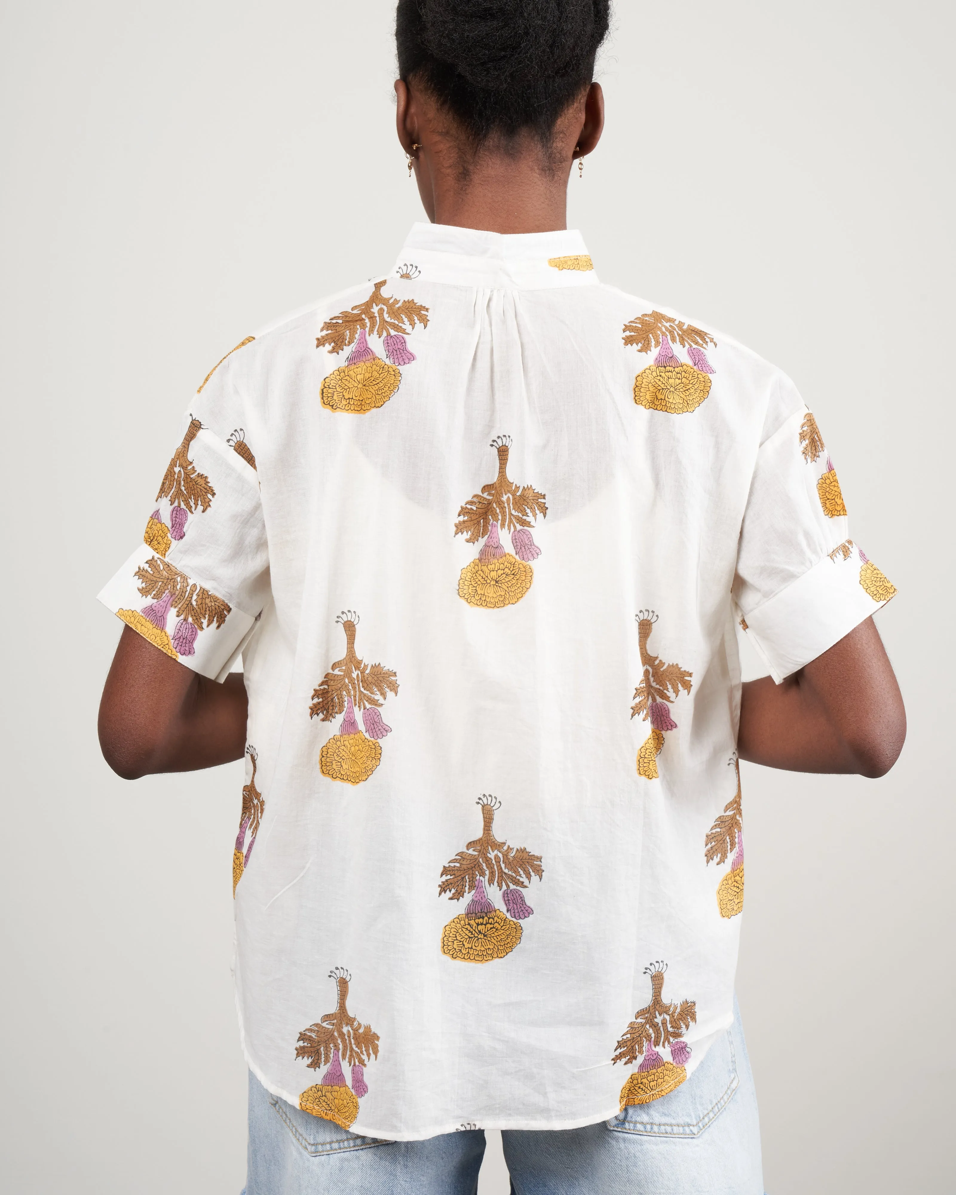 kitsey goldenrod shirt - white/yellow goldenrod