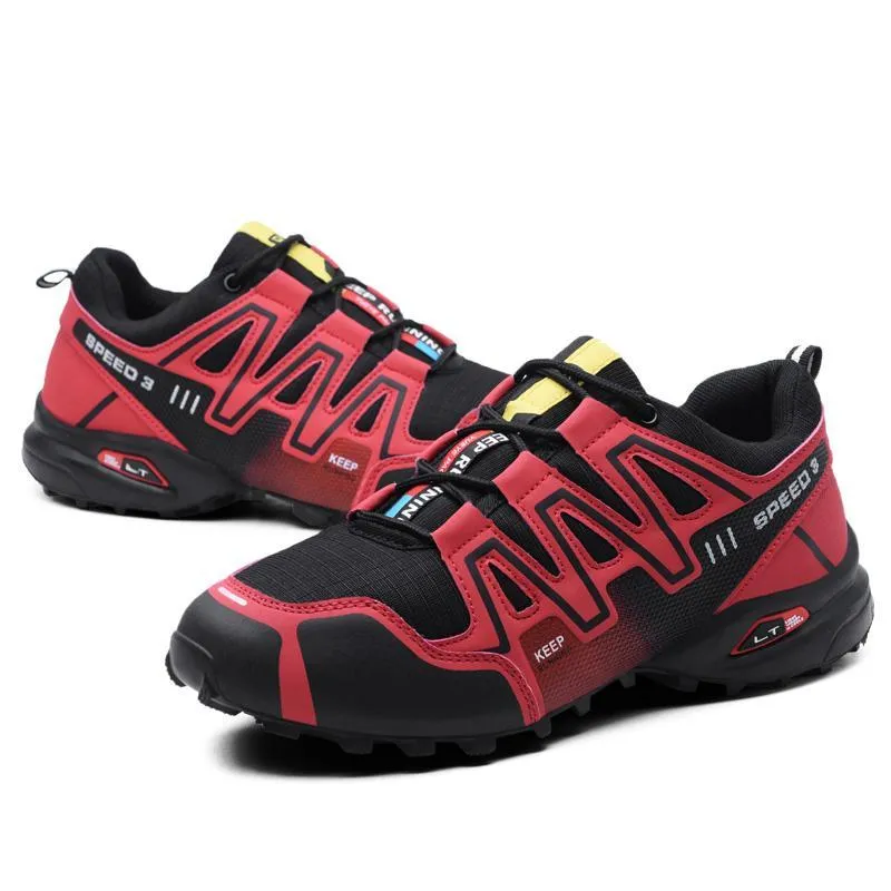 large size outdoor mountaineering shoes men's shoes breathable shock absorption sports hiki