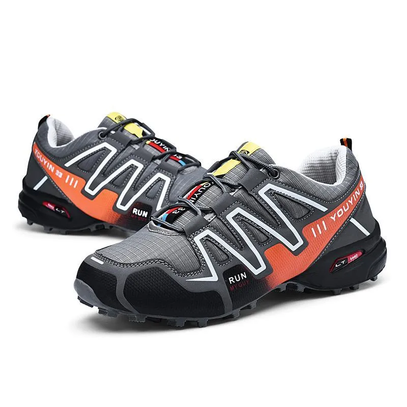 large size outdoor mountaineering shoes men's shoes breathable shock absorption sports hiki