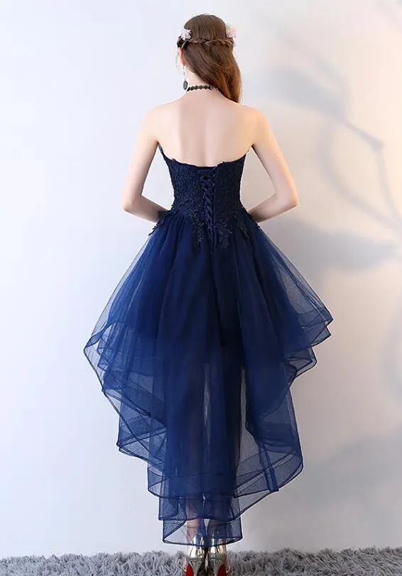 Light Champagne High Low Tulle Layers Homecoming Dress, Cute Short Prom Dress
