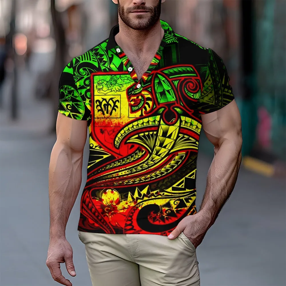Men's Button Down Short Sleeve Polo 2405001195