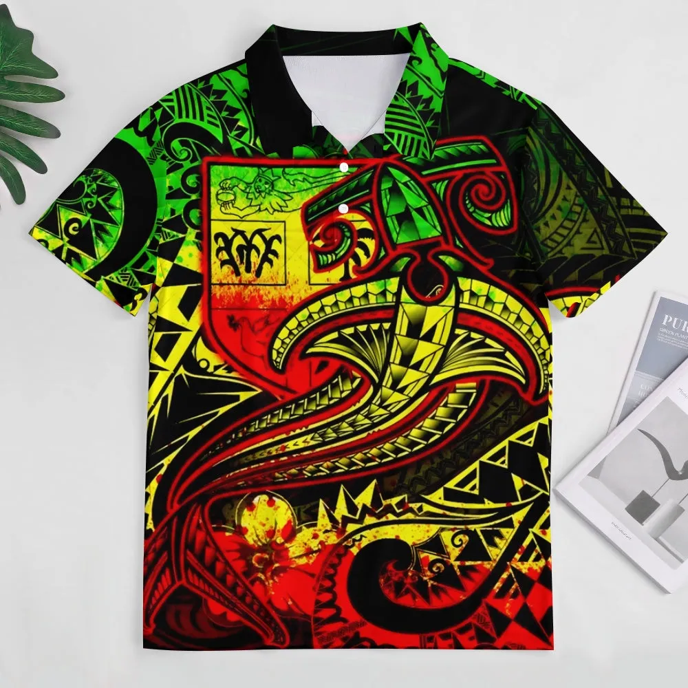 Men's Button Down Short Sleeve Polo 2405001195