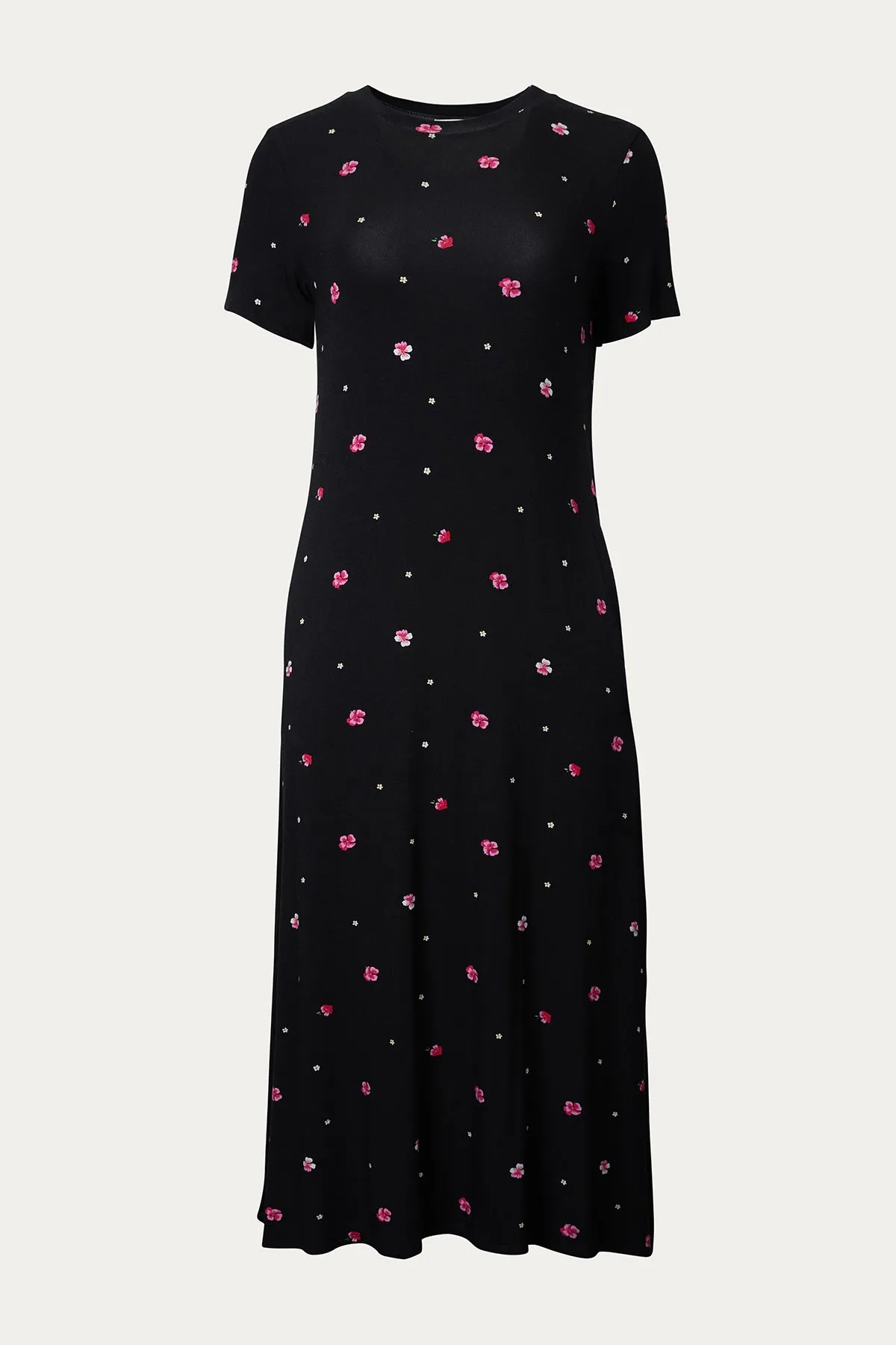MIKA FLORAL-PRINT STRETCH-JERSEY T-SHIRT MIDI DRESS