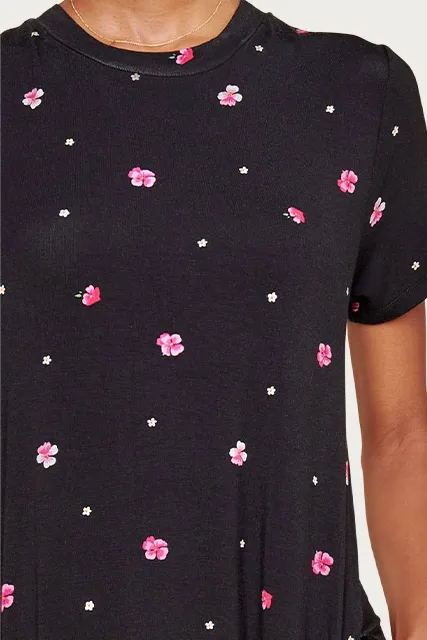 MIKA FLORAL-PRINT STRETCH-JERSEY T-SHIRT MIDI DRESS