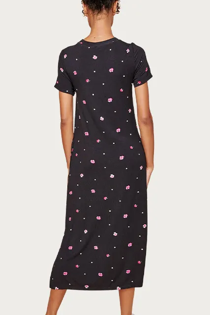MIKA FLORAL-PRINT STRETCH-JERSEY T-SHIRT MIDI DRESS