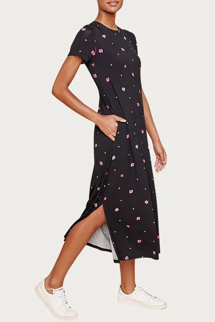 MIKA FLORAL-PRINT STRETCH-JERSEY T-SHIRT MIDI DRESS