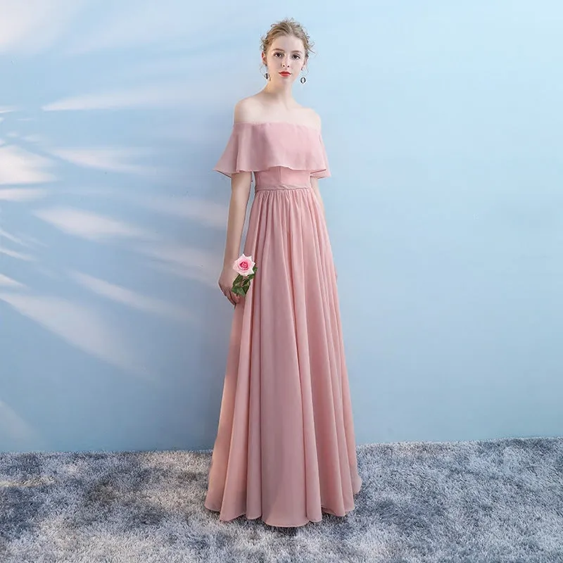 Mismatched Chiffon A-line Floor Length Long Bridesmaid Dresses,SFWG00403