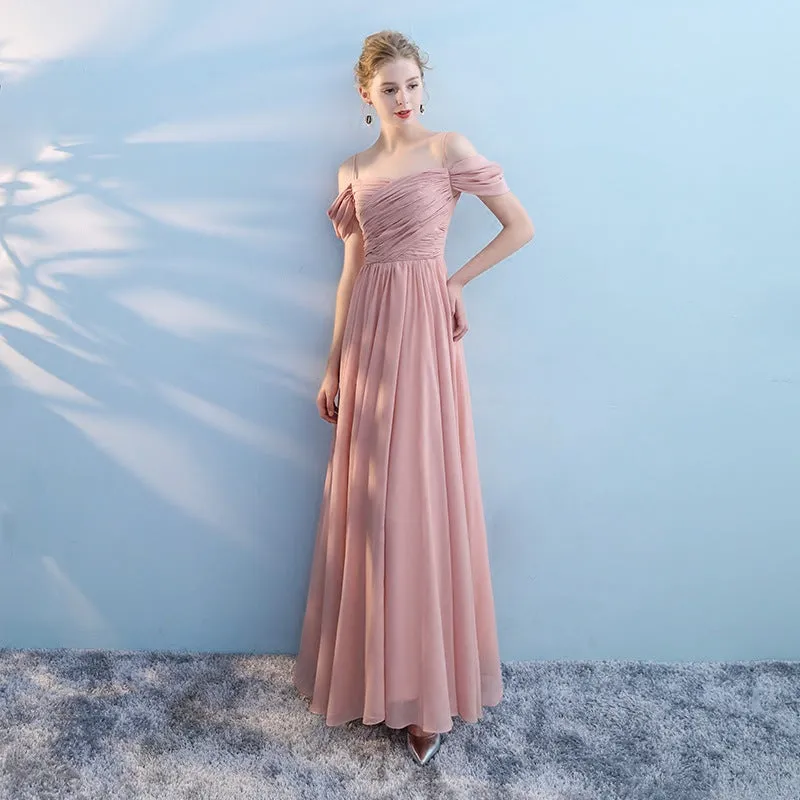 Mismatched Chiffon A-line Floor Length Long Bridesmaid Dresses,SFWG00403