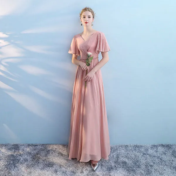 Mismatched Chiffon A-line Floor Length Long Bridesmaid Dresses,SFWG00403
