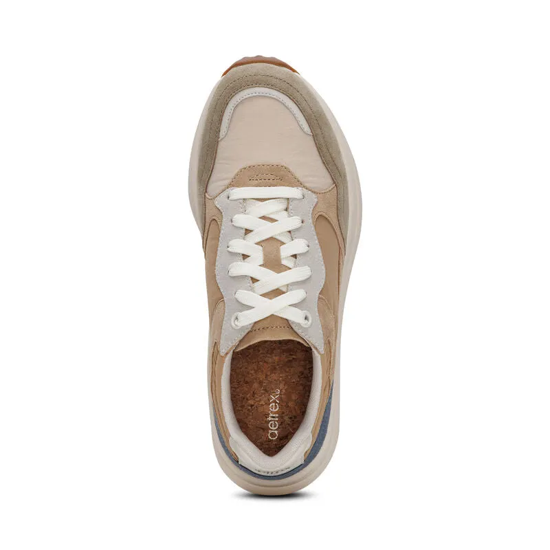 Molly Lace Up Sneakers - Tan - AF201