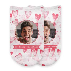 My Funny Valentine Socks with Photo and Heart Design