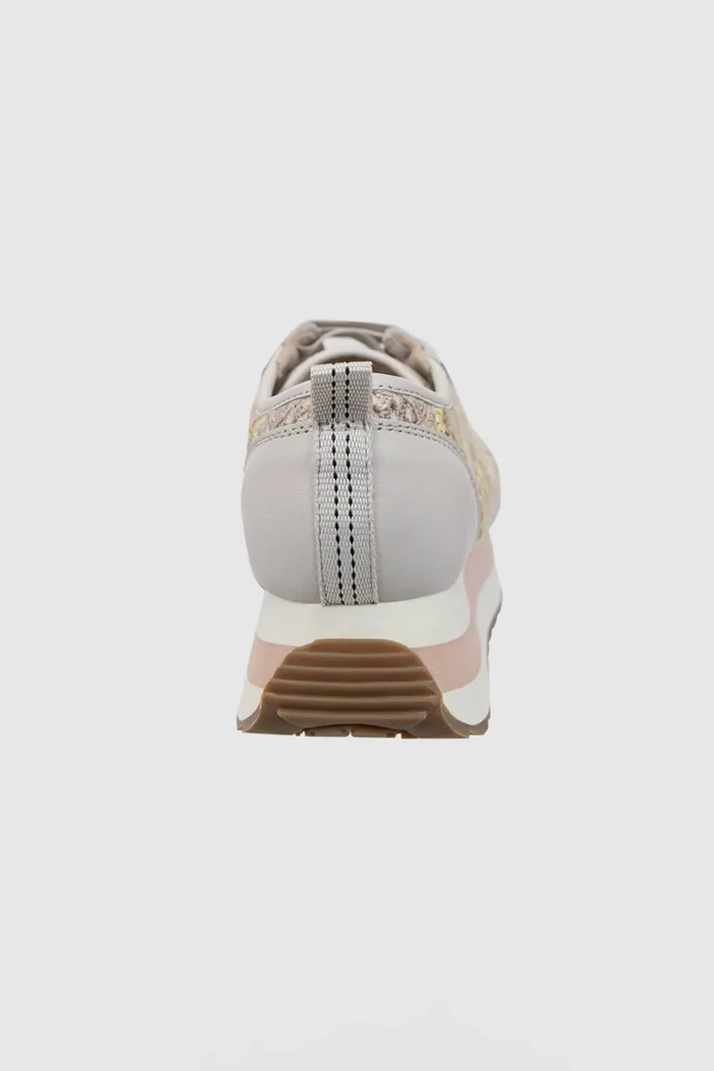 Naked Feet Kinetic Knit Patchwork Sneakers for Women in Cream | KINETIC-PATCHWORK