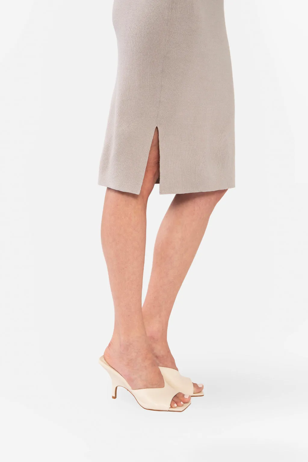 NATALIYA PENCIL SKIRT - CHARCOAL HEATHER GREY
