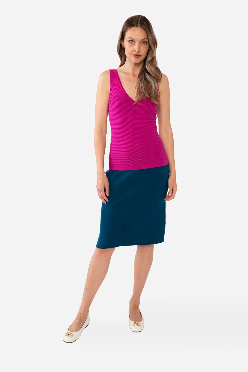 NATALIYA PENCIL SKIRT - CHARCOAL HEATHER GREY