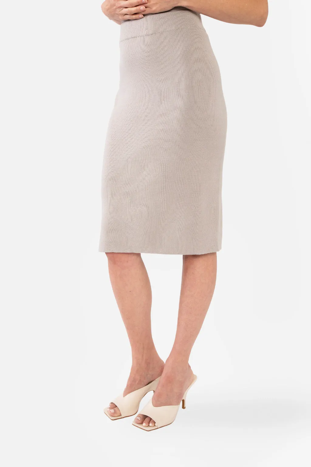 NATALIYA PENCIL SKIRT - CHARCOAL HEATHER GREY