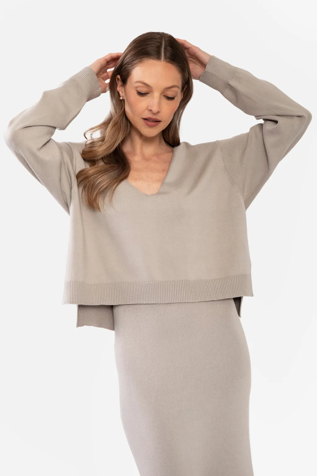NATALIYA PENCIL SKIRT - CHARCOAL HEATHER GREY