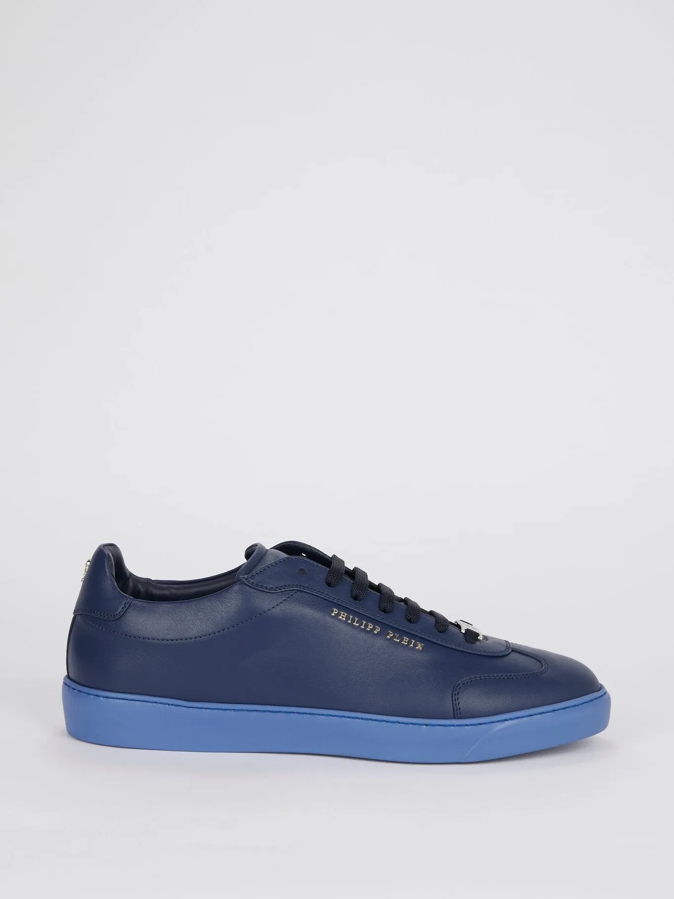 Navy Low Top Leather Sneakers