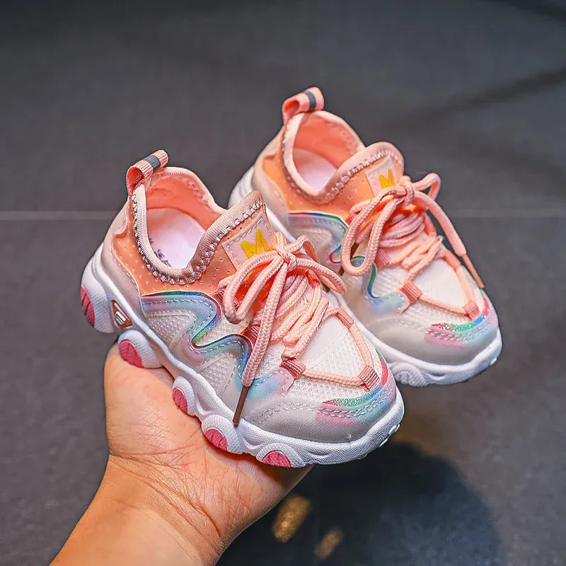 New Spring Children Shoes for Girls Sport Shoes - Breathable Baby Shoes Soft Bottom Non-slip