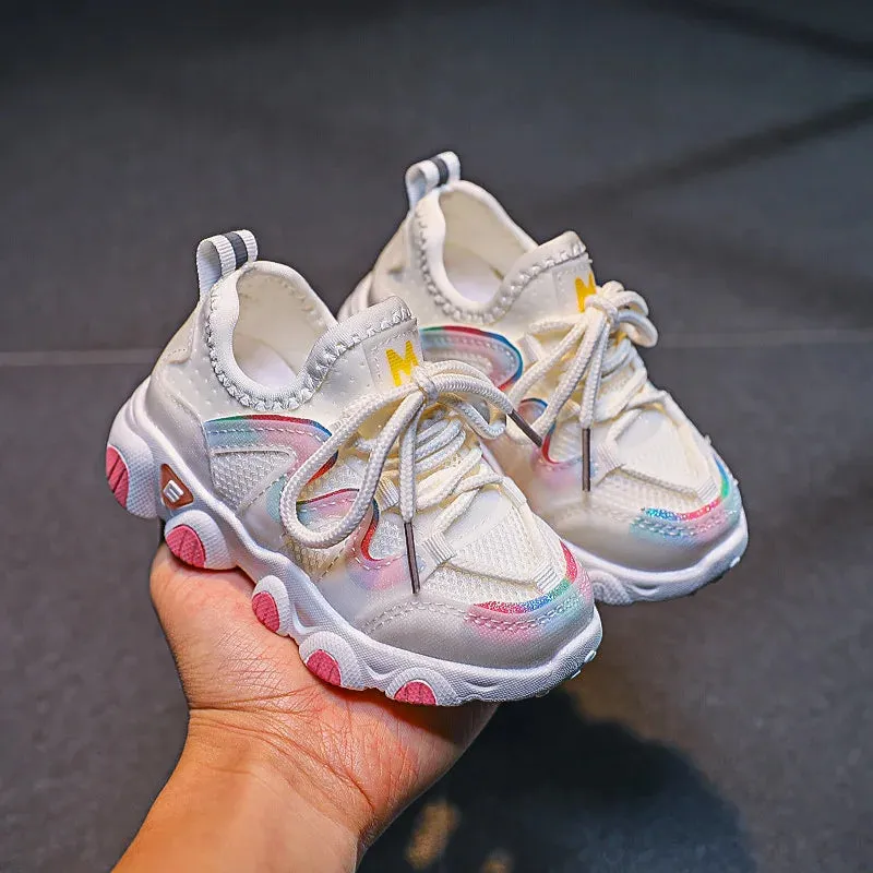 New Spring Children Shoes for Girls Sport Shoes - Breathable Baby Shoes Soft Bottom Non-slip