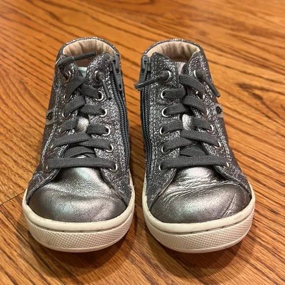 Oldsoles Toddler Girl’s Sparkle Silver Sneakers Size 23