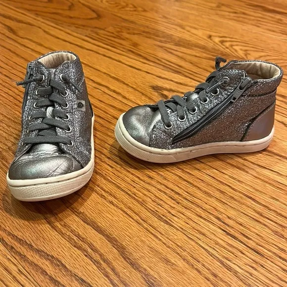 Oldsoles Toddler Girl’s Sparkle Silver Sneakers Size 23