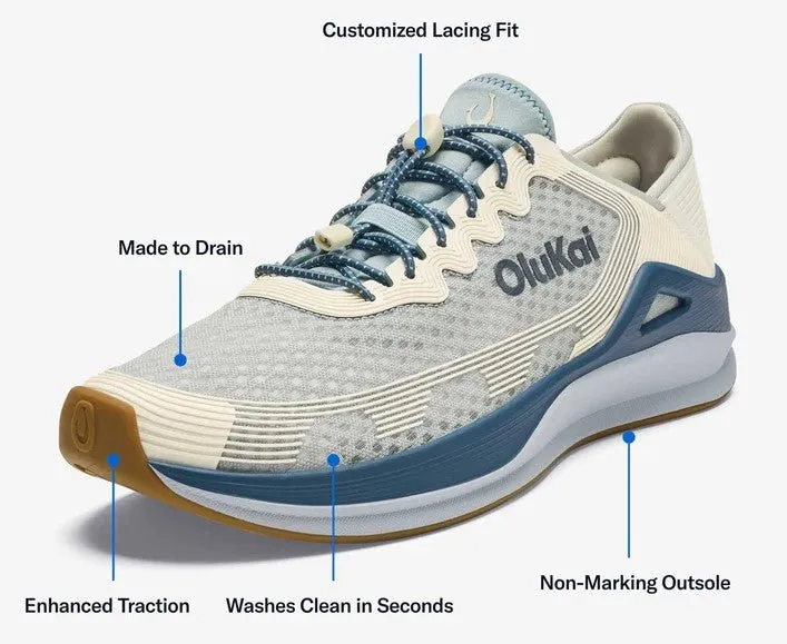 Olukai 'Ahi Men’s Sneakers Shoes Blue Pearl / White Sand