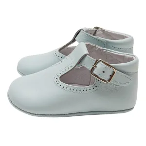 PALE BLUE T-BAR PRAM SHOES