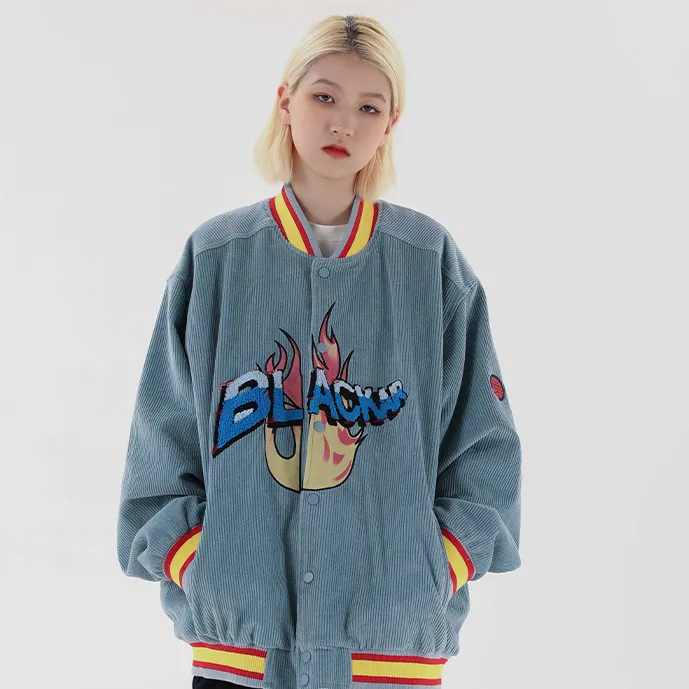"BLACKAIR" Veste Bombers Baseball Teddy Gris - URB1™