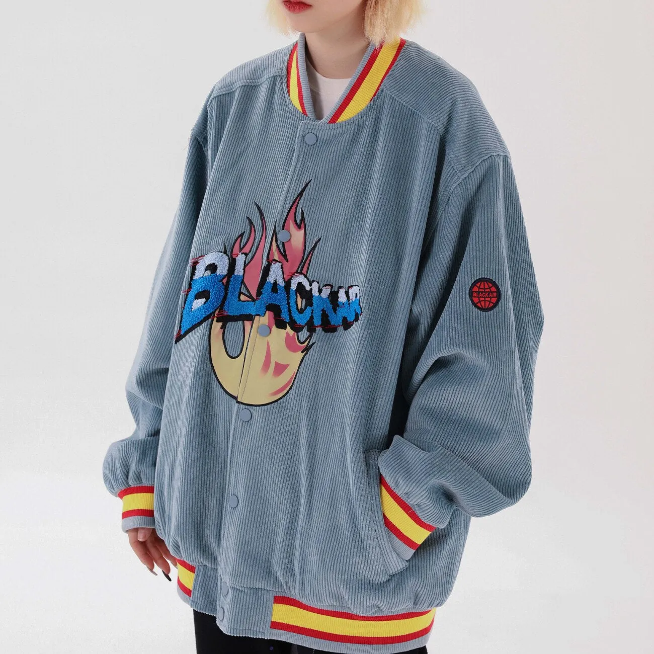 "BLACKAIR" Veste Bombers Baseball Teddy Gris - URB1™