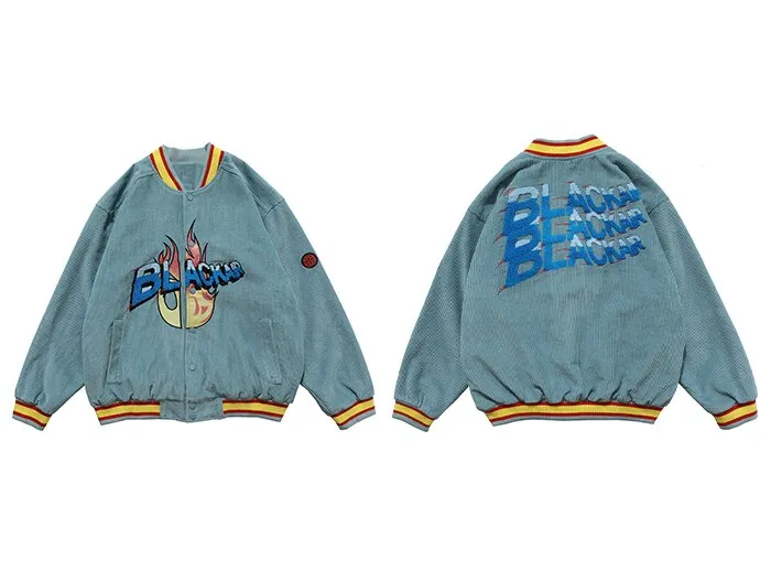 "BLACKAIR" Veste Bombers Baseball Teddy Noir - URB1™