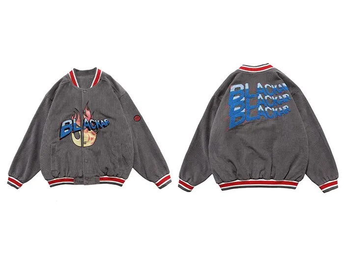 "BLACKAIR" Veste Bombers Baseball Teddy Noir - URB1™
