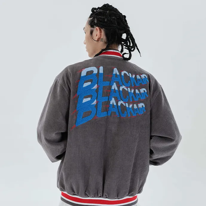"BLACKAIR" Veste Bombers Baseball Teddy Noir - URB1™