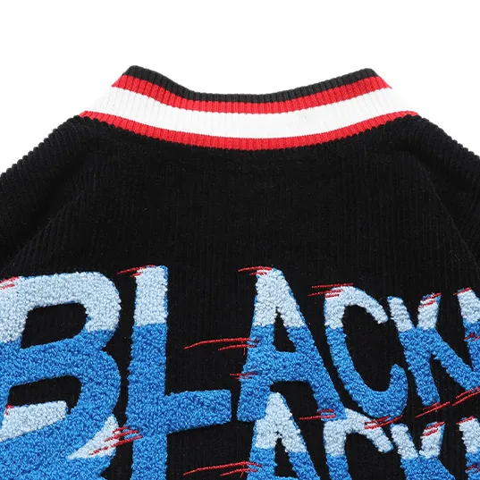 "BLACKAIR" Veste Bombers Baseball Teddy Noir - URB1™