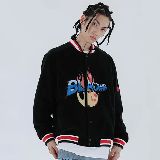 "BLACKAIR" Veste Bombers Baseball Teddy Noir - URB1™