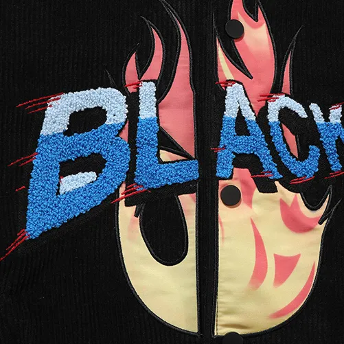 "BLACKAIR" Veste Bombers Baseball Teddy Noir - URB1™