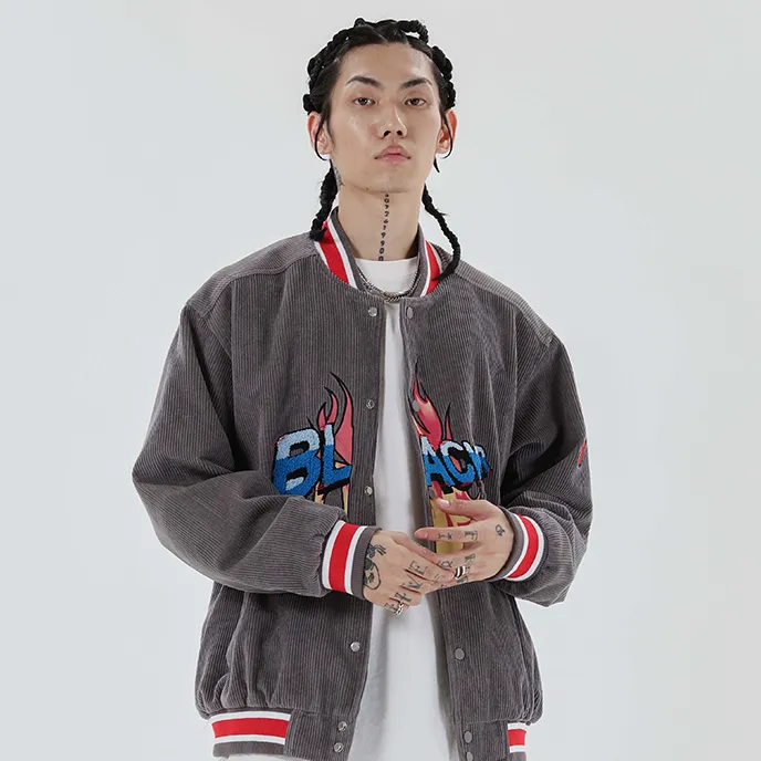 "BLACKAIR" Veste Bombers Baseball Teddy Noir - URB1™