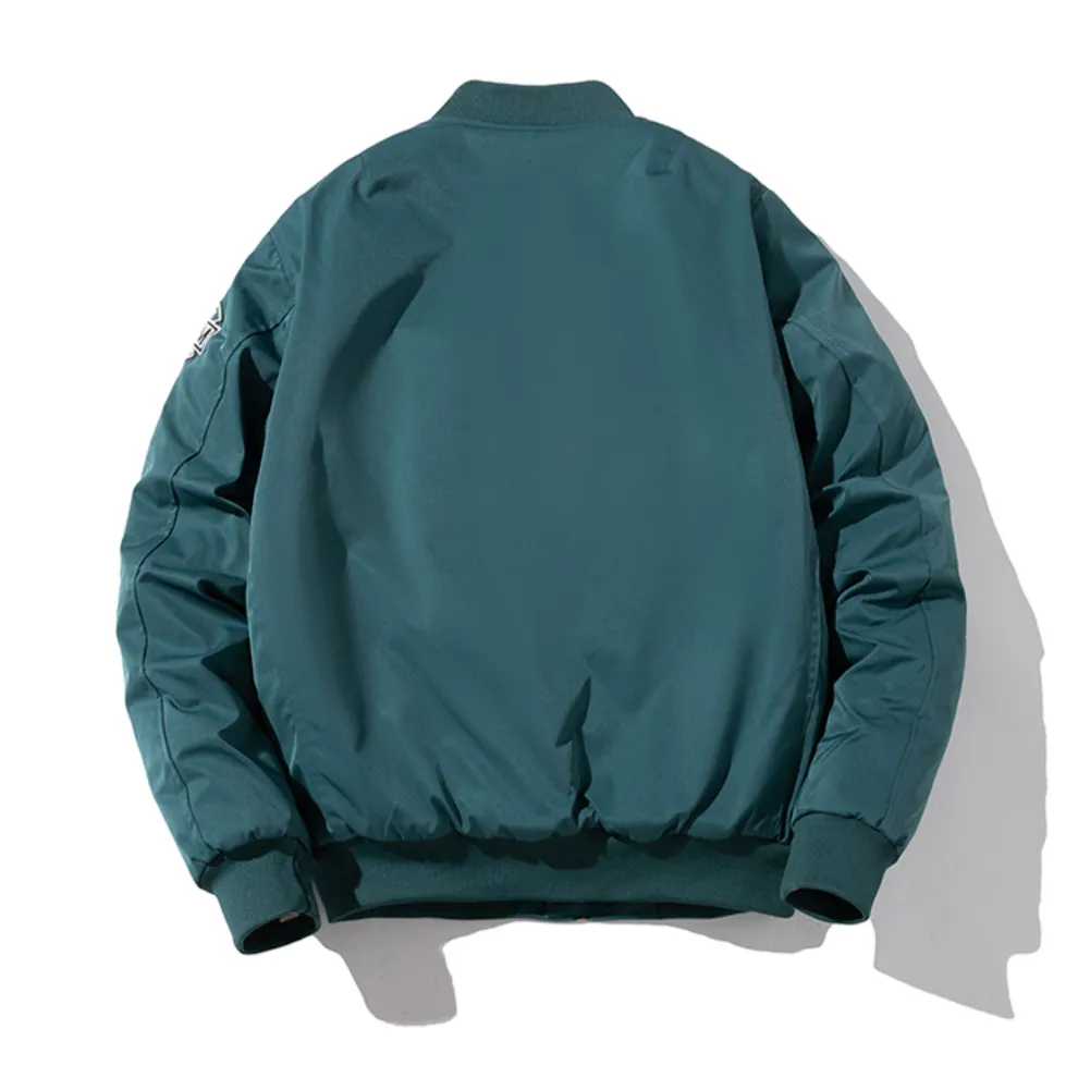 "BROWNIE" Veste Baseball Bombers Vintage Bleu-Vert - URB1™