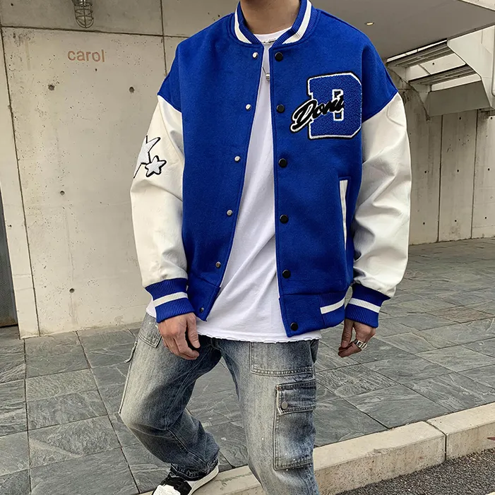 "DONT" Veste Bombers Versity Jacket Bleu - URB1™