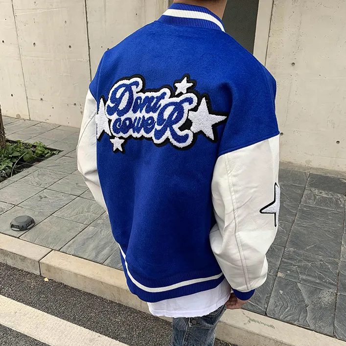 "DONT" Veste Bombers Versity Jacket Bleu - URB1™