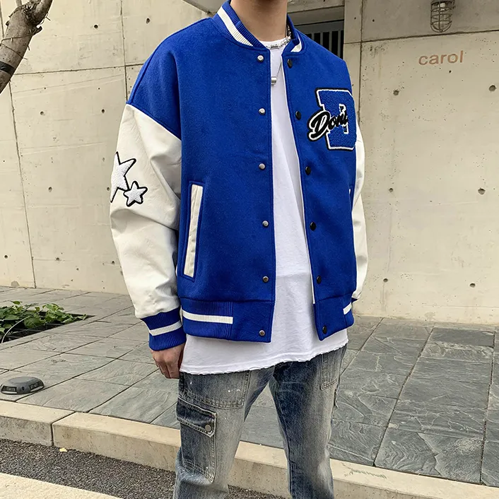 "DONT" Veste Bombers Versity Jacket Bleu - URB1™