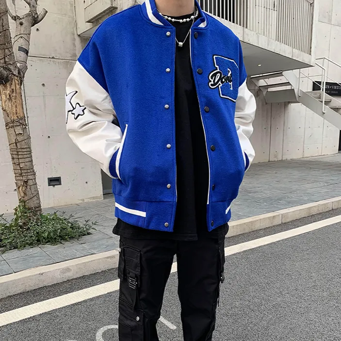 "DONT" Veste Bombers Versity Jacket Bleu - URB1™
