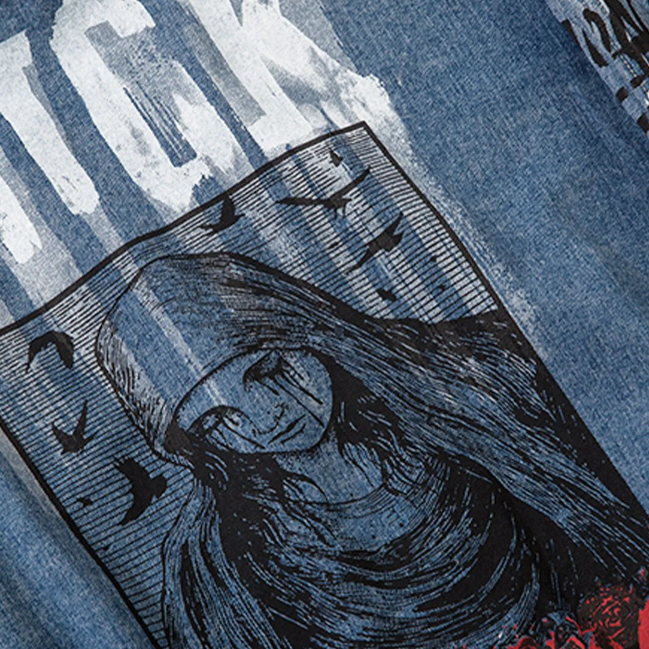 "FUCK" Veste en Jean denim Bleu - URB1™