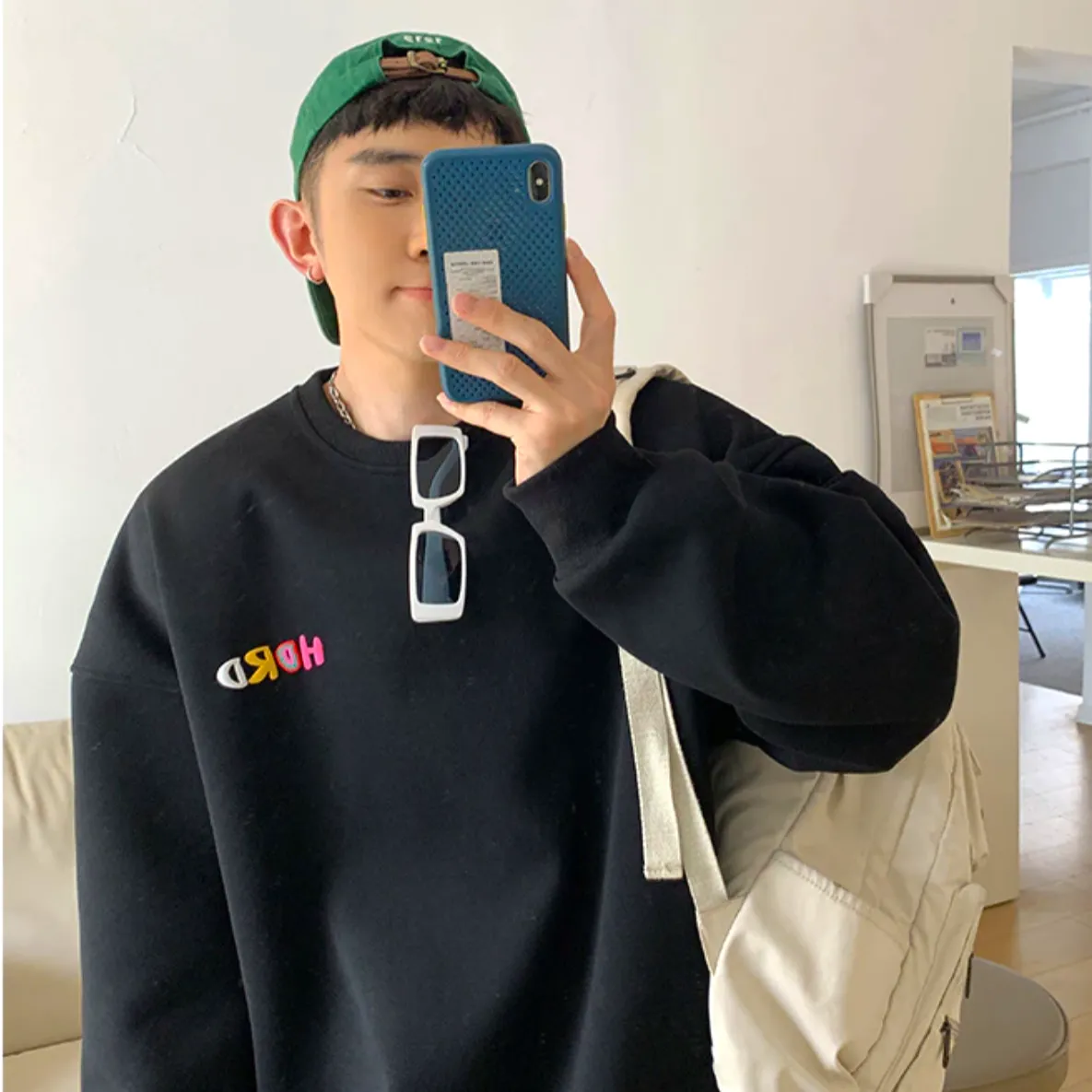 "HDRD" Sweat-shirt Hoodie imprimé coloré Noir - URB1™