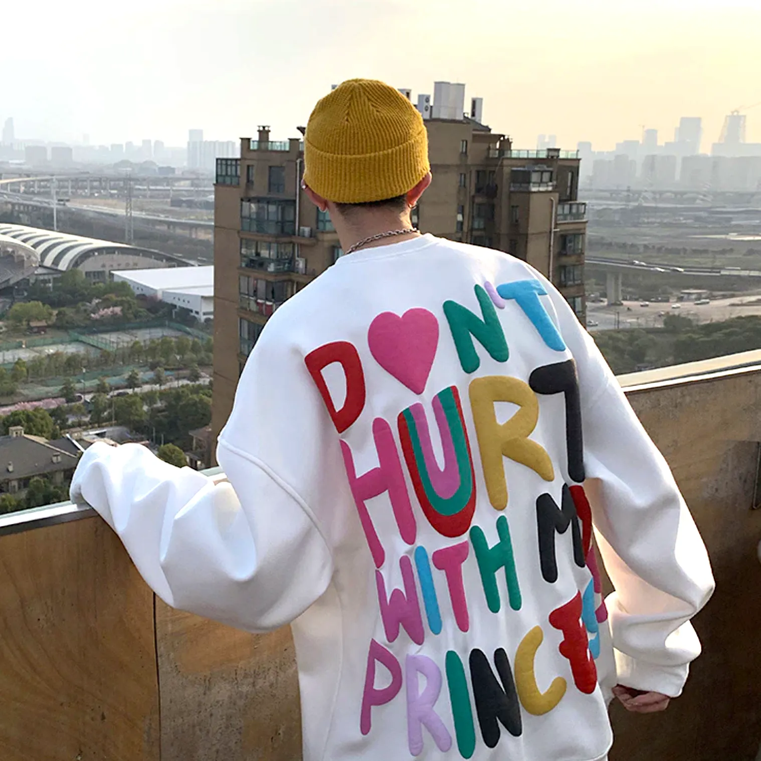 "HDRD" Sweat-shirt Hoodie imprimé coloré Noir - URB1™