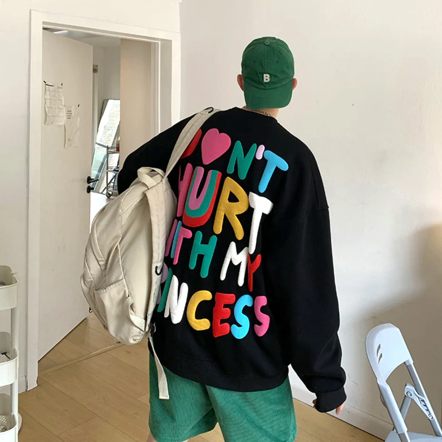 "HDRD" Sweat-shirt Hoodie imprimé coloré Noir - URB1™