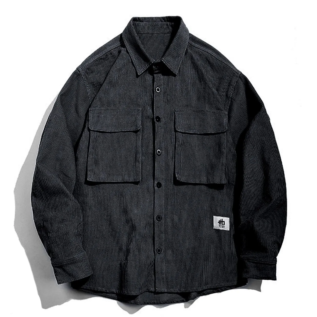 "HO" Chemise Veste en Velour Bleu - URB1™