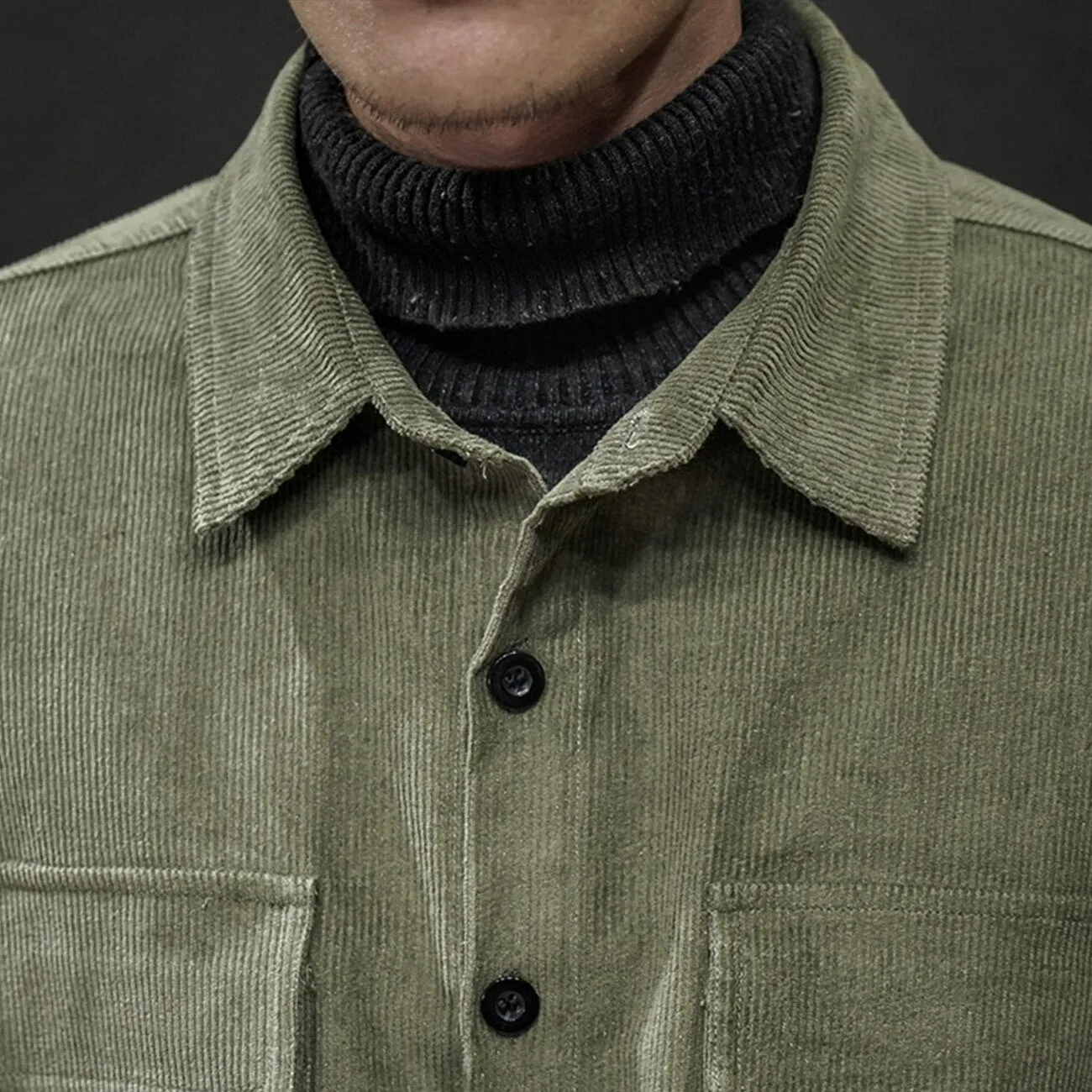 "HO" Chemise Veste en Velour Bleu - URB1™