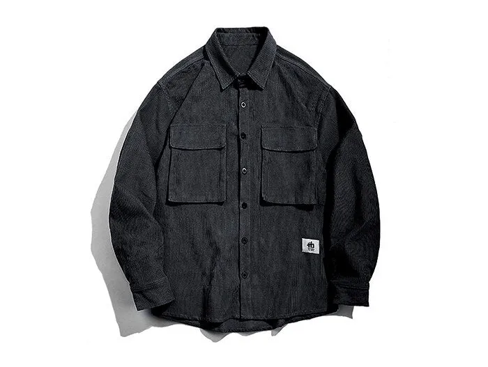"HO" Chemise Veste en Velour Bleu - URB1™