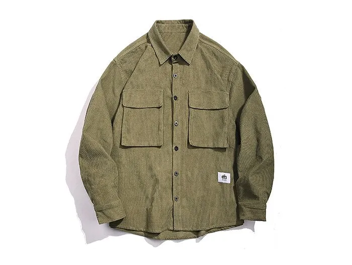 "HO" Chemise Veste en Velour Bleu - URB1™
