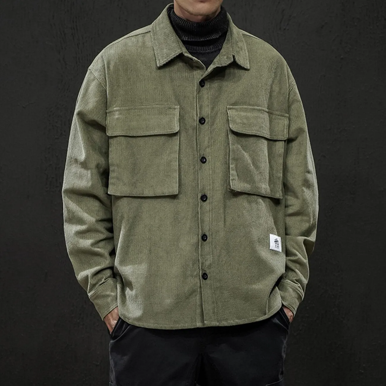 "HO" Chemise Veste en Velour Bleu - URB1™
